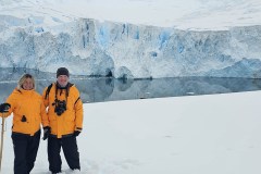In front of the big glacier