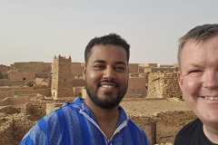 My brilliant guide Ahmed and med in front of the mosque