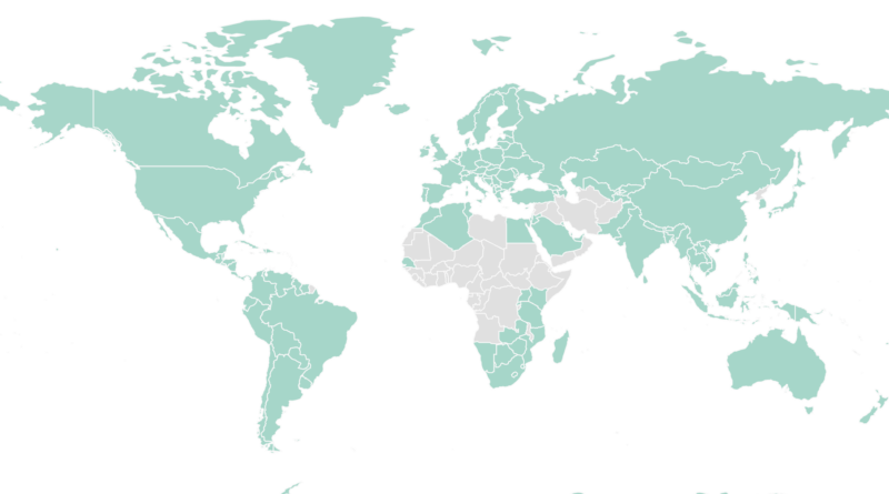 Så er mit verdenskort med besøgte lande klart også her på bloggen